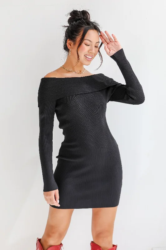 FINAL SALE - Touchdown Season Off-The-Shoulder Mini Sweater Dress Relaxed Women's Relaxed Women's FINAL SALE - Touchdown Season Off-The-Shoulder Mini Sweater Dress Relaxed Women's Relaxed Women's
