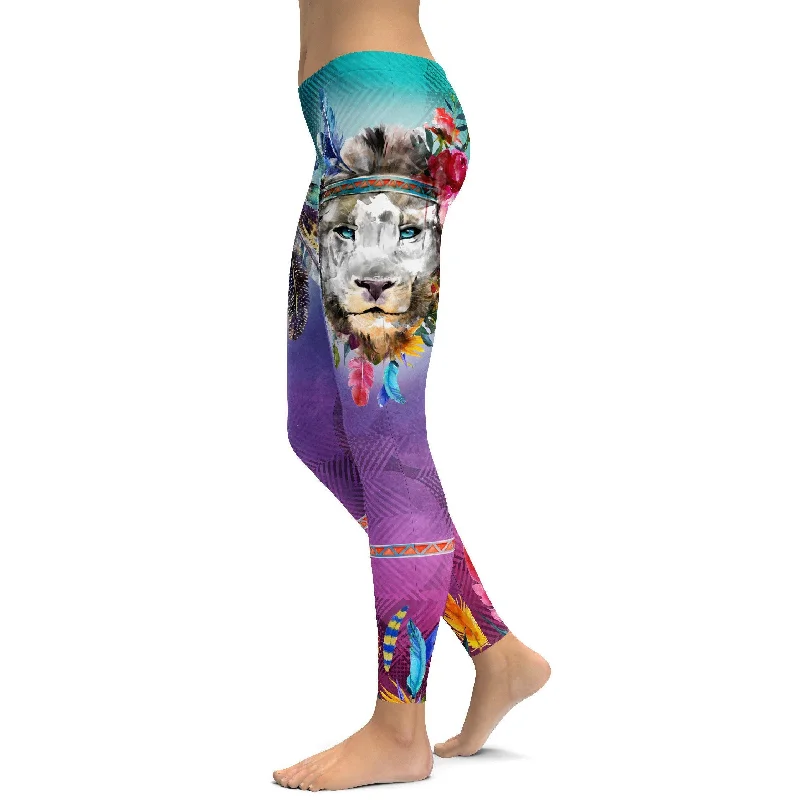 Watercolor Lion Leggings Hip Women's Urban Hip Women's Urban