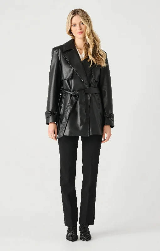 Meredith Faux Leather Trench Sleek Women's  Sleek Women's 