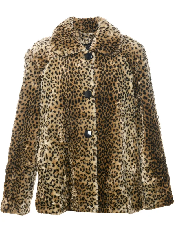 Leopard Print Faux Fur Coat - L Classic Women's Pin - striped Classic Women's Pin - striped Leopard Print Faux Fur Coat - L Classic Women's Pin - striped Classic Women's Pin - striped