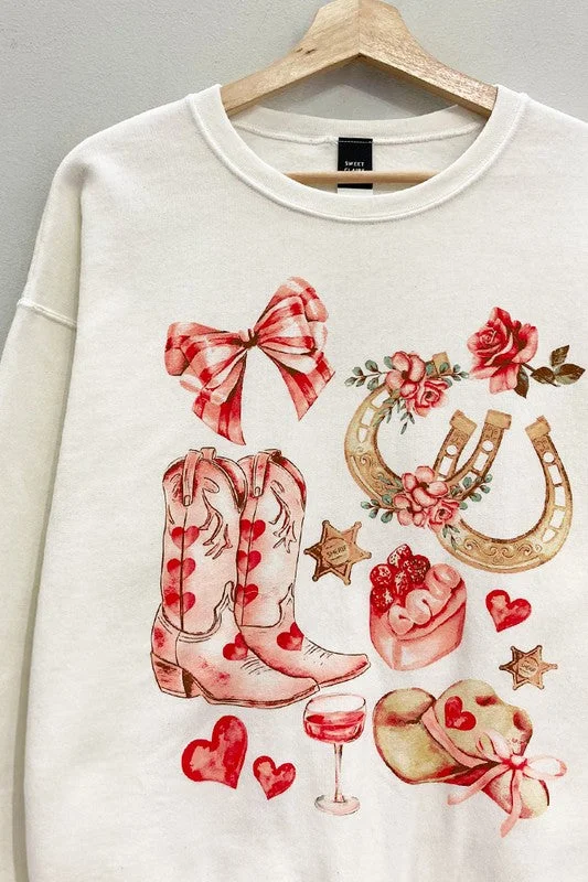 Western Coquette Cowgirl Sweatshirt S-XL Dapper Women's Bow - adorned Dapper Women's Bow - adorned Western Coquette Cowgirl Sweatshirt S-XL Dapper Women's Bow - adorned Dapper Women's Bow - adorned