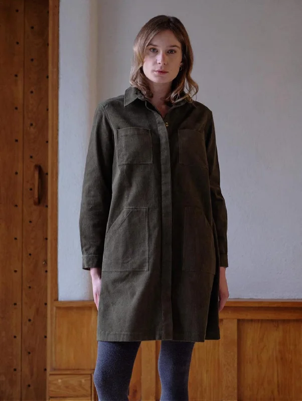 Ocean Cotton Shirt Dress | Olive Cord French French