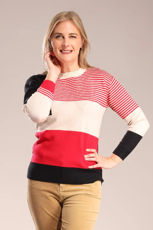 Specialty Knit Jumper | Red Black Parchment | 6972ZZ Youthful Women's Anime - inspired Youthful Women's Anime - inspired Specialty Knit Jumper | Red Black Parchment | 6972ZZ Youthful Women's Anime - inspired Youthful Women's Anime - inspired