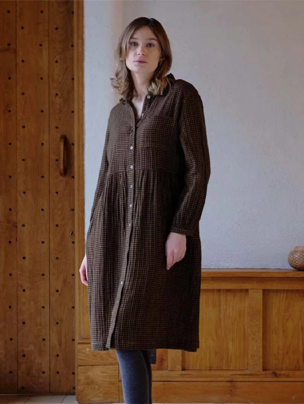 Bea Cotton Shirt Dress | Khaki Check Contemporary  Contemporary 
