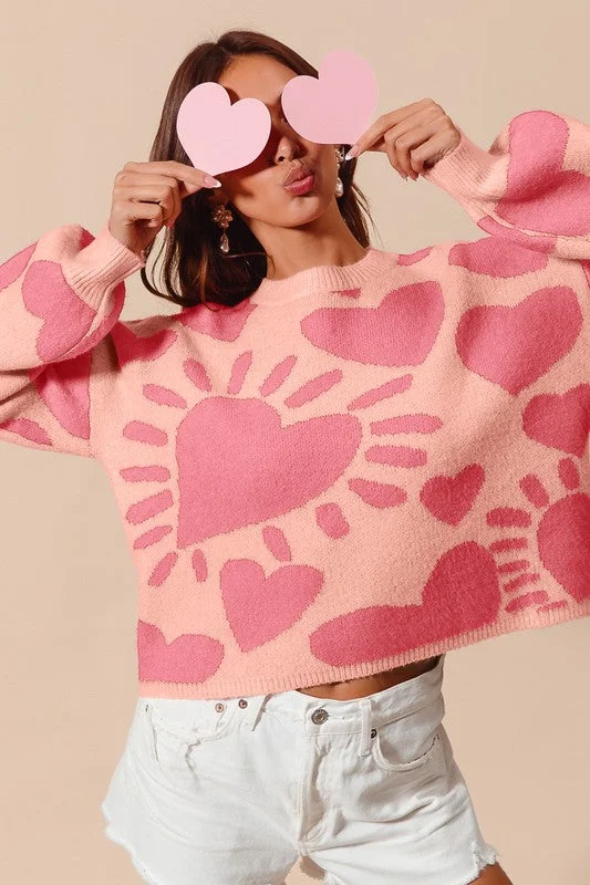 HEART VALENTINE DAY SWEATER PULLOVER TOP S-XL Sophisticated Women's Tailored Sophisticated Women's Tailored HEART VALENTINE DAY SWEATER PULLOVER TOP S-XL Sophisticated Women's Tailored Sophisticated Women's Tailored