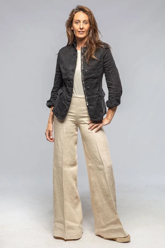 Chama Cotton Linen Washed Blazer Jacket In Black Australian Beach Australian Beach