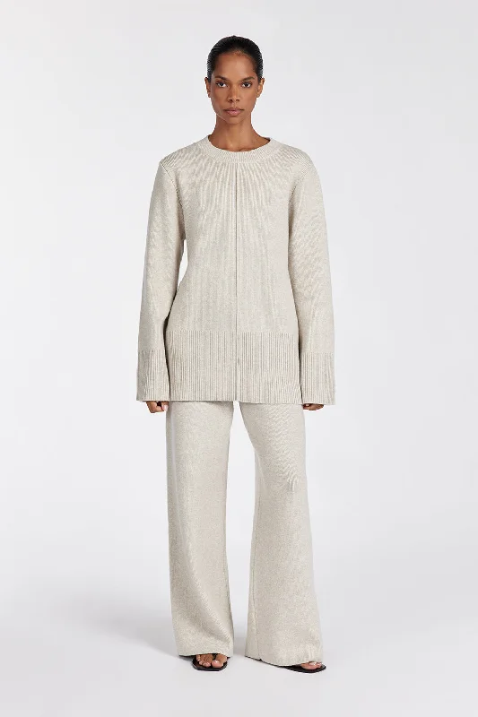 CLEMENCE OAT MARLE KNIT JUMPER Sporty Women's Tennis Sporty Women's Tennis