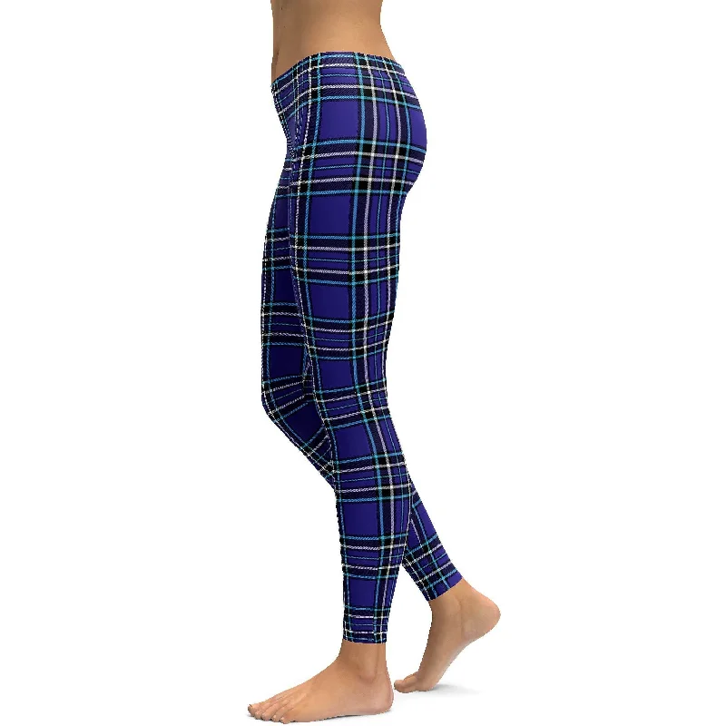 Navy Blue Tartan Leggings Australian Beach Australian Beach