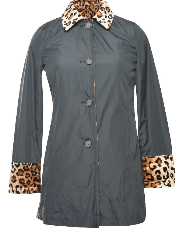 Reversible Faux Fur Leopard Print 1990s Trench Coat - M Relaxed Women's Beachy Relaxed Women's Beachy Reversible Faux Fur Leopard Print 1990s Trench Coat - M Relaxed Women's Beachy Relaxed Women's Beachy