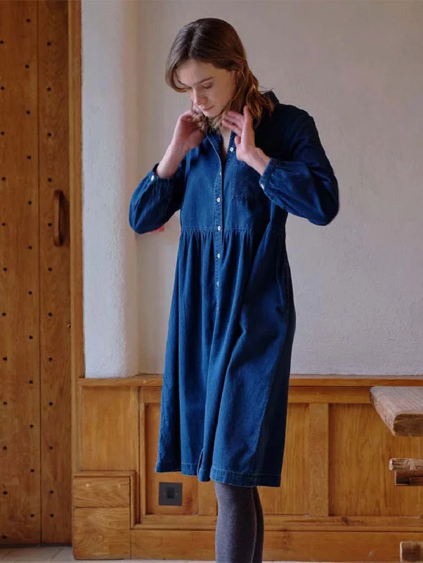 Bea Cotton Shirt Dress | Blue Cashmere Cashmere