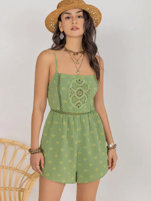 Square Neck Spaghetti Strap Romper Cool Women's Distressed Cool Women's Distressed