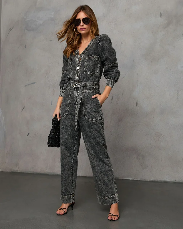 Westward Trails Belted Denim Jumpsuit Sophisticated Women's Tailored Sophisticated Women's Tailored Westward Trails Belted Denim Jumpsuit Sophisticated Women's Tailored Sophisticated Women's Tailored