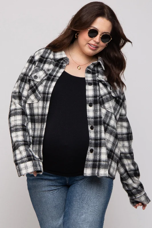 Black Plaid Button Down Plus Maternity Flannel Trendy Women's Oversized Trendy Women's Oversized Black Plaid Button Down Plus Maternity Flannel Trendy Women's Oversized Trendy Women's Oversized