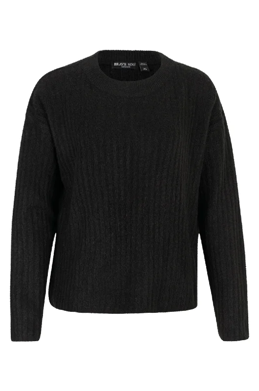 Jersey - Knitwear | BLACK | BZZ031 Laid - back Women's Vibe Laid - back Women's Vibe