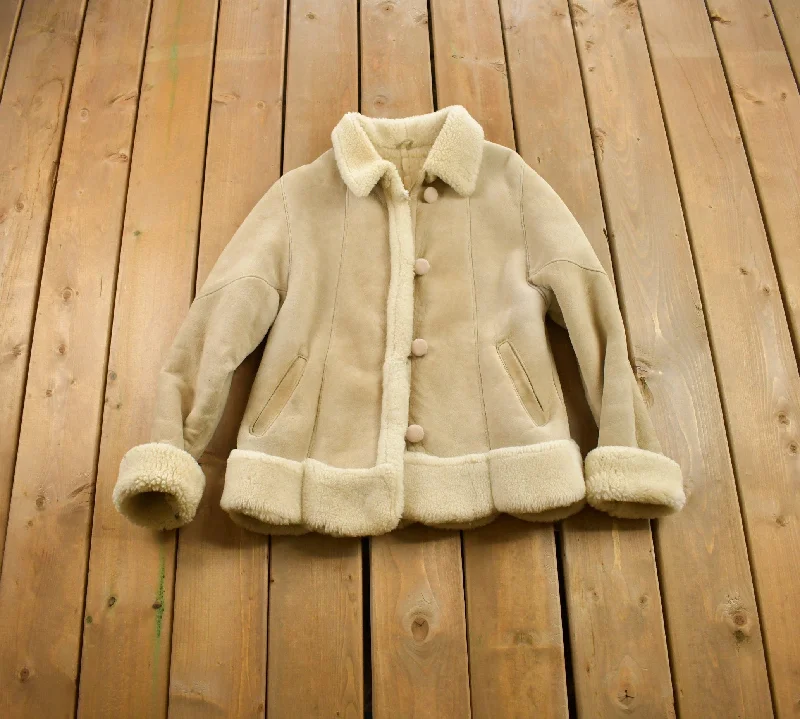 Vintage 1980s First Class Authentic Shearling Leather Coat garde garde