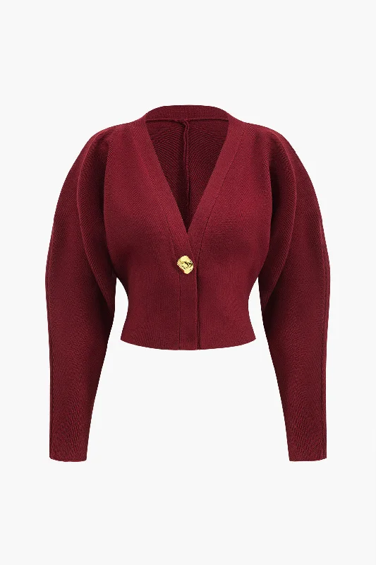 Metallic Button V-Neck Sweater Long-Sleeve Top British Gentlewoman Style British Gentlewoman Style Metallic Button V-Neck Sweater Long-Sleeve Top British Gentlewoman Style British Gentlewoman Style