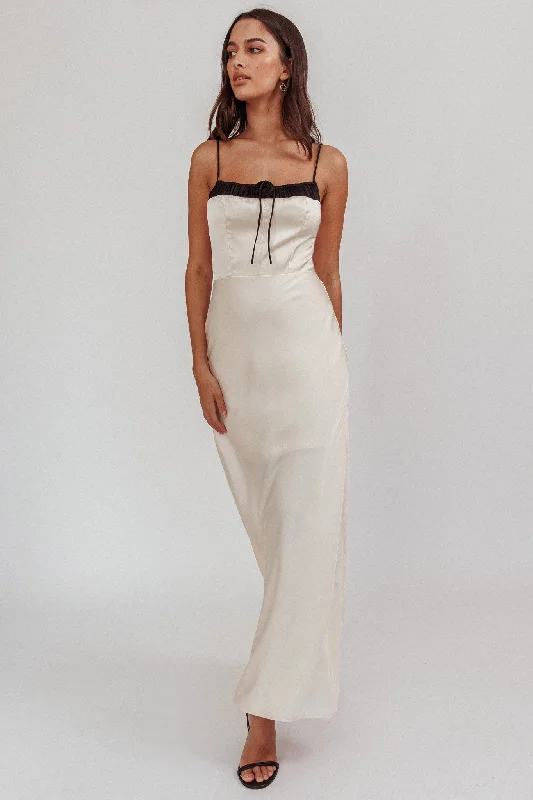 Tomorrow's Love Gathered Bow Neckline Maxi Dress Oyster Classic Women's Tweed Classic Women's Tweed Tomorrow's Love Gathered Bow Neckline Maxi Dress Oyster Classic Women's Tweed Classic Women's Tweed