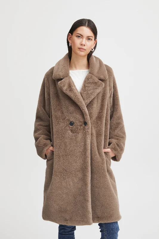 HAYA FAUX FUR COAT (SHITAKE) Adventure Adventure