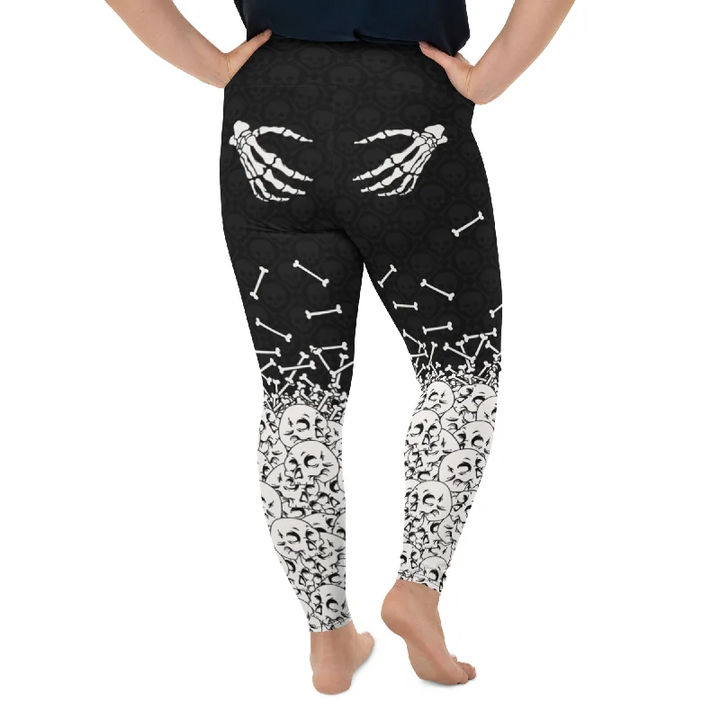 Halloween Hand Print Plus Size Leggings Elegant Women's Formal  Elegant Women's Formal 