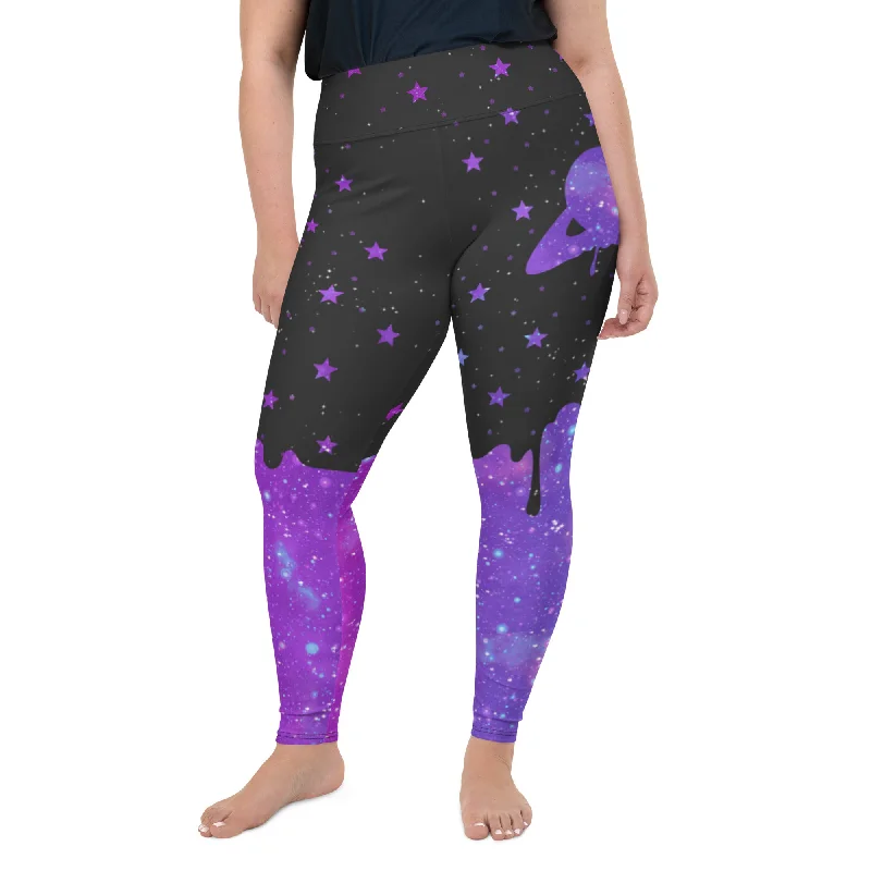 Melting Galaxy Plus Size Leggings Practical Women's Multi -  Practical Women's Multi - 