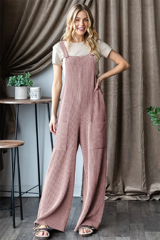 Heimish Full Size Ribbed Front Pocket Sleeveless Jumpsuit Casual Women's Japanese Casual Women's Japanese Heimish Full Size Ribbed Front Pocket Sleeveless Jumpsuit Casual Women's Japanese Casual Women's Japanese