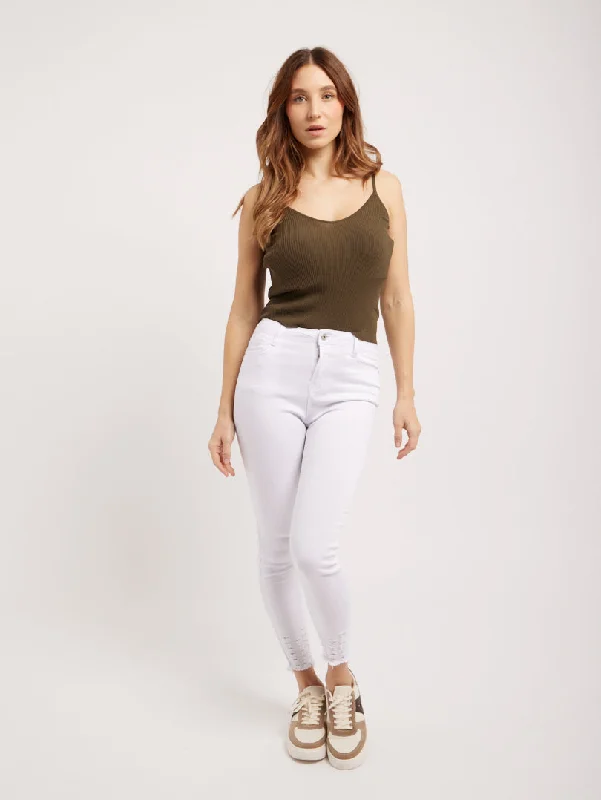 Jean blanc mid waist Sharp Women's Italian Sharp Women's Italian