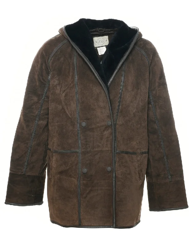 Suede Hooded Coat - M Luxurious Women's High -  end Luxurious Women's High -  end