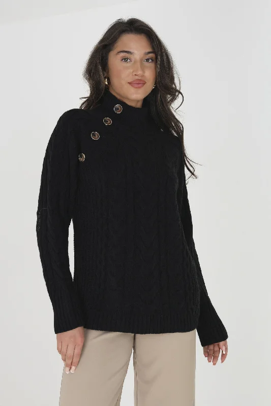 Jersey- Knitwear | BLACK | BZZ025 Hip Women's Retro Hip Women's Retro