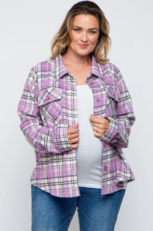 Lavender Plaid Button Down Plus Maternity Flannel Laid - back Women's Vibe Laid - back Women's Vibe Lavender Plaid Button Down Plus Maternity Flannel Laid - back Women's Vibe Laid - back Women's Vibe