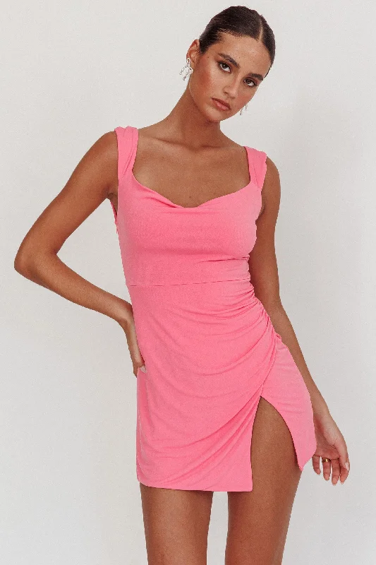Giavanna Thigh Split Mini Dress Pink Youthful Women's Anime - inspired Youthful Women's Anime - inspired Giavanna Thigh Split Mini Dress Pink Youthful Women's Anime - inspired Youthful Women's Anime - inspired