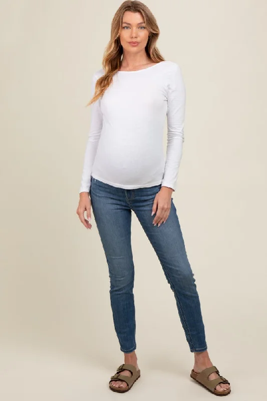 Blue Basic Maternity Skinny Jeans Disco Disco