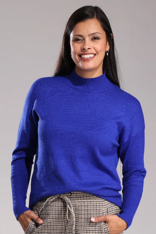 Turtle neck Luxe Knitwear Jersey | ROYAL | 7321ZZ Luxurious Women's High -  end Luxurious Women's High -  end
