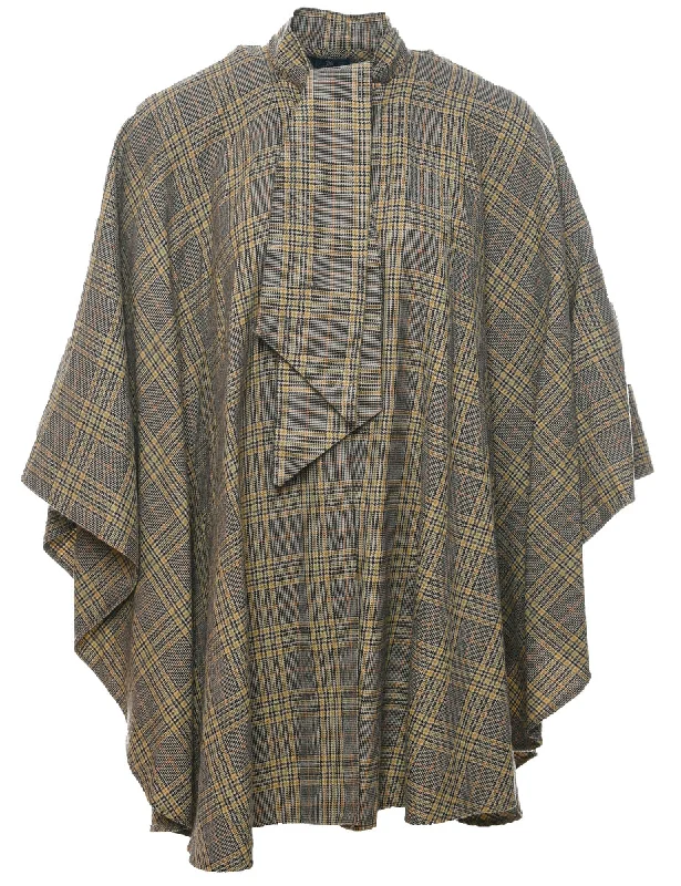 Wool Dogtooth Cape - L Sporty Women's Tennis Sporty Women's Tennis
