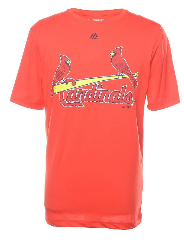 MLB Cardinals Printed T-shirt - M Classic Women's Pin - striped Classic Women's Pin - striped