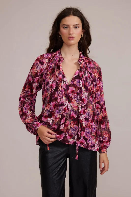 Lucy Paris Femine Floral Blouse Cozy Women's Sherpa - lined Cozy Women's Sherpa - lined