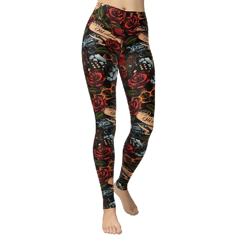 Vintage Tattoos Yoga Leggings Traditional Women's Wool Traditional Women's Wool