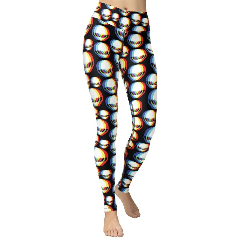 Trippy Alien Yoga Leggings Bold Women's Statement Bold Women's Statement