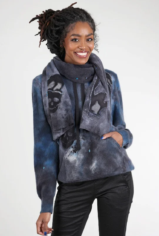 Raw Coil Cashmere Scarf, Poe/Smoke Contemporary  Contemporary 