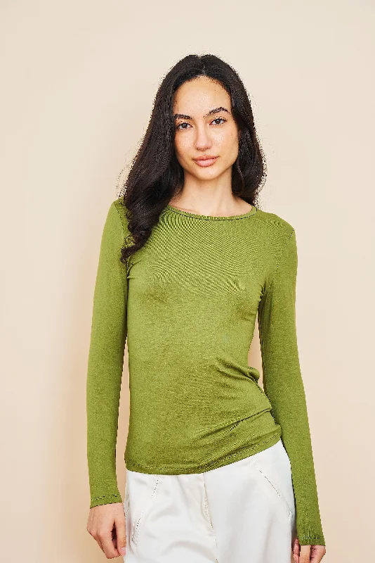 Majestic Soft Touch Long Sleeve Crewneck in Avocado Feminine Women's Soft Feminine Women's Soft Majestic Soft Touch Long Sleeve Crewneck in Avocado Feminine Women's Soft Feminine Women's Soft