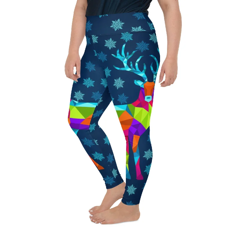 Vivid Reindeer Plus Size Leggings Women Women