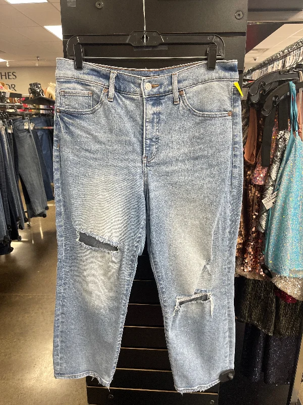 Jeans Straight By Express In Blue Denim, Size: 8 Compression Compression