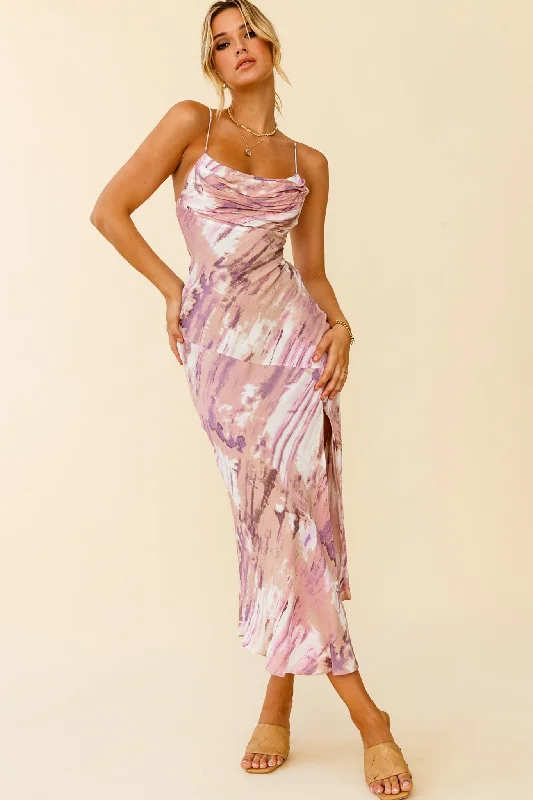 Well Versed Pleated Bust Front Split Dress Purple Multi Trendy Women's Trendy Women's Well Versed Pleated Bust Front Split Dress Purple Multi Trendy Women's Trendy Women's