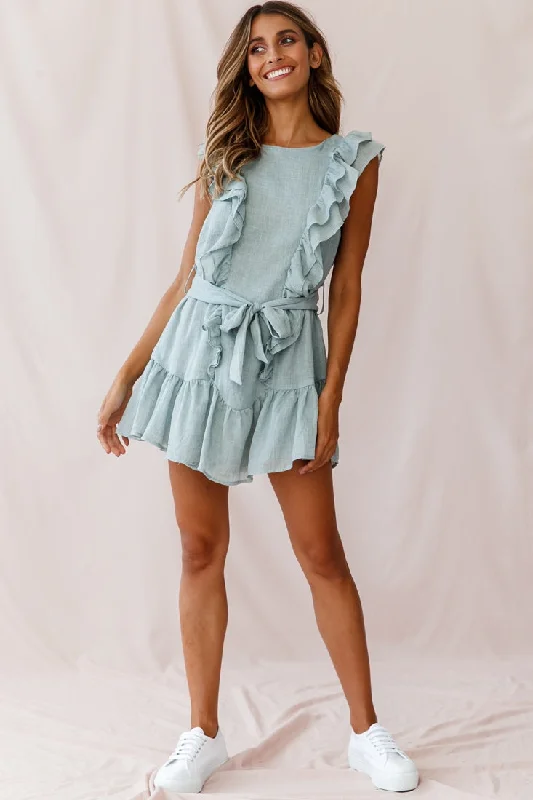 Easy Breezy Sleeveless Swing Dress Sage Stylish Women's Neon Stylish Women's Neon