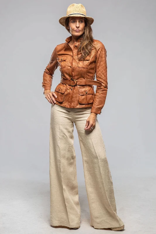 Ventura Perforated Leather Jacket in Cognac Unique Women's Upcycled Unique Women's Upcycled Ventura Perforated Leather Jacket in Cognac Unique Women's Upcycled Unique Women's Upcycled