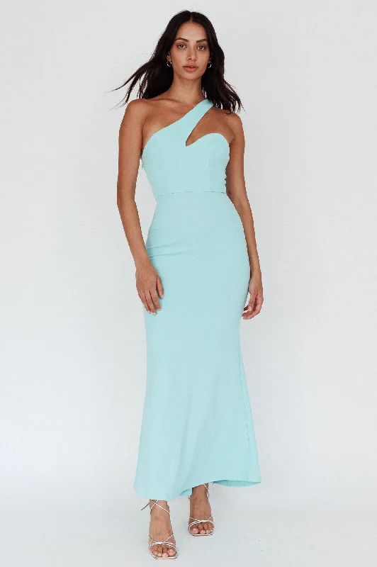 Shooting Stars One-Shoulder Maxi Dress Mint Elegant Women's  Elegant Women's 