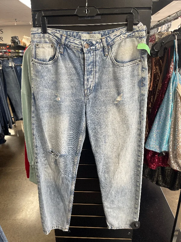 Jeans Straight By Topshop In Blue Denim, Size: 6 Scandinavian Scandinavian