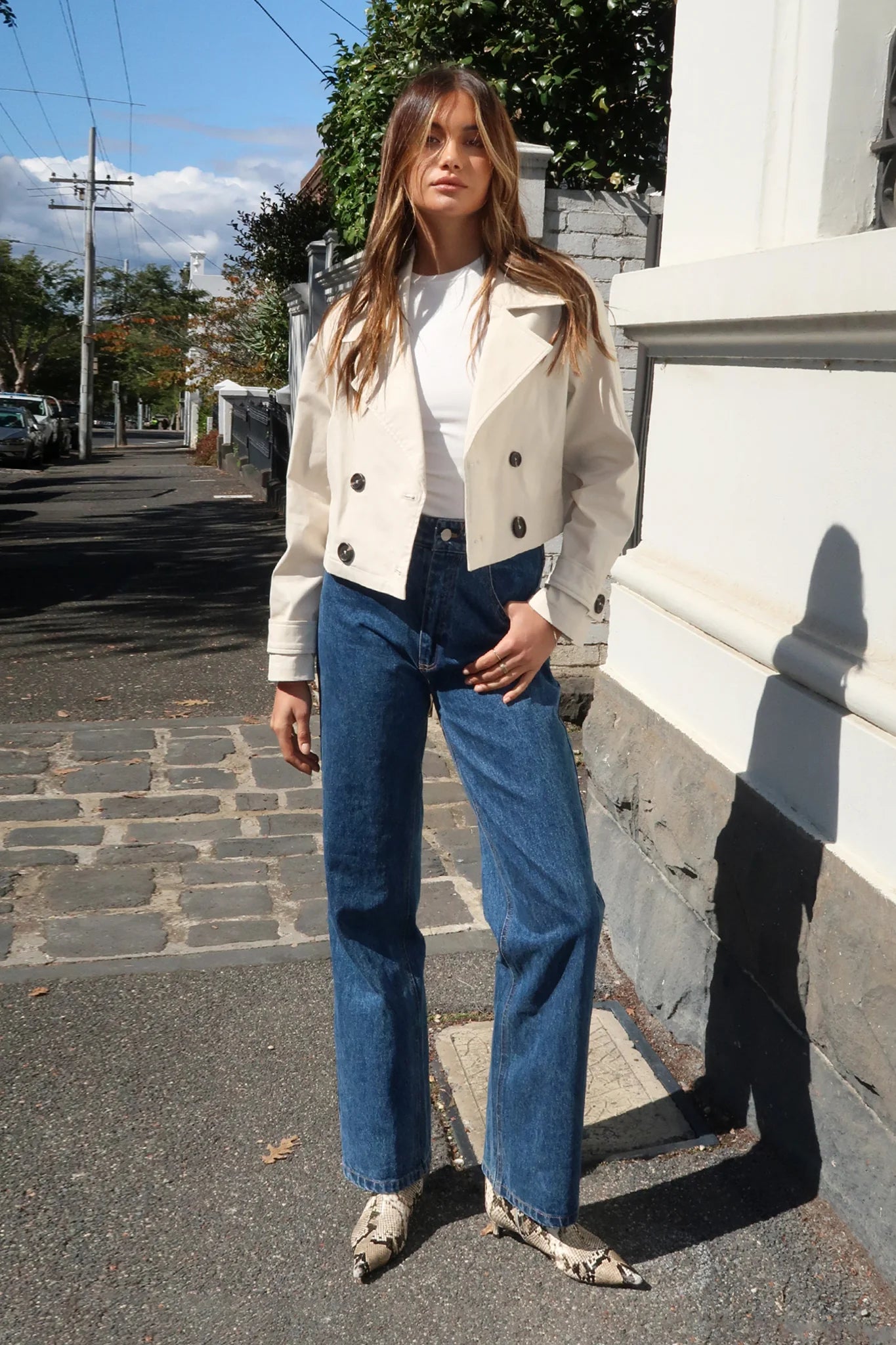 Eva Cropped Trench Traditional Women's Wool Traditional Women's Wool