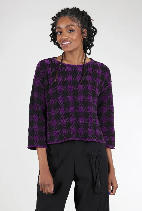 Chenille Check Sweater, Amethyst Youthful Women's Anime - inspired Youthful Women's Anime - inspired Chenille Check Sweater, Amethyst Youthful Women's Anime - inspired Youthful Women's Anime - inspired