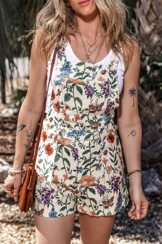 Printed Square Neck Wide Strap Romper Monochromatic All - in - one Monochromatic All - in - one Printed Square Neck Wide Strap Romper Monochromatic All - in - one Monochromatic All - in - one