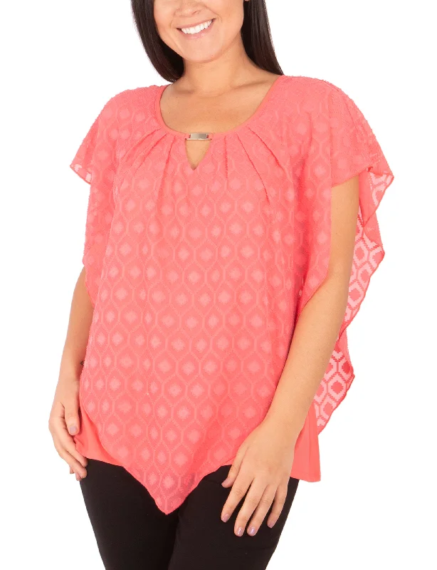 Clipdot Poncho Top With Hardware Relaxed Women's  Relaxed Women's 